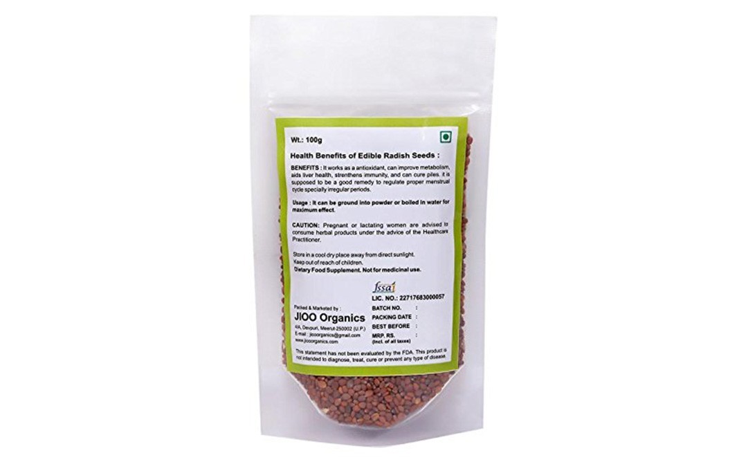 Jioo Organics Edible Radish Seeds    Pack  100 grams